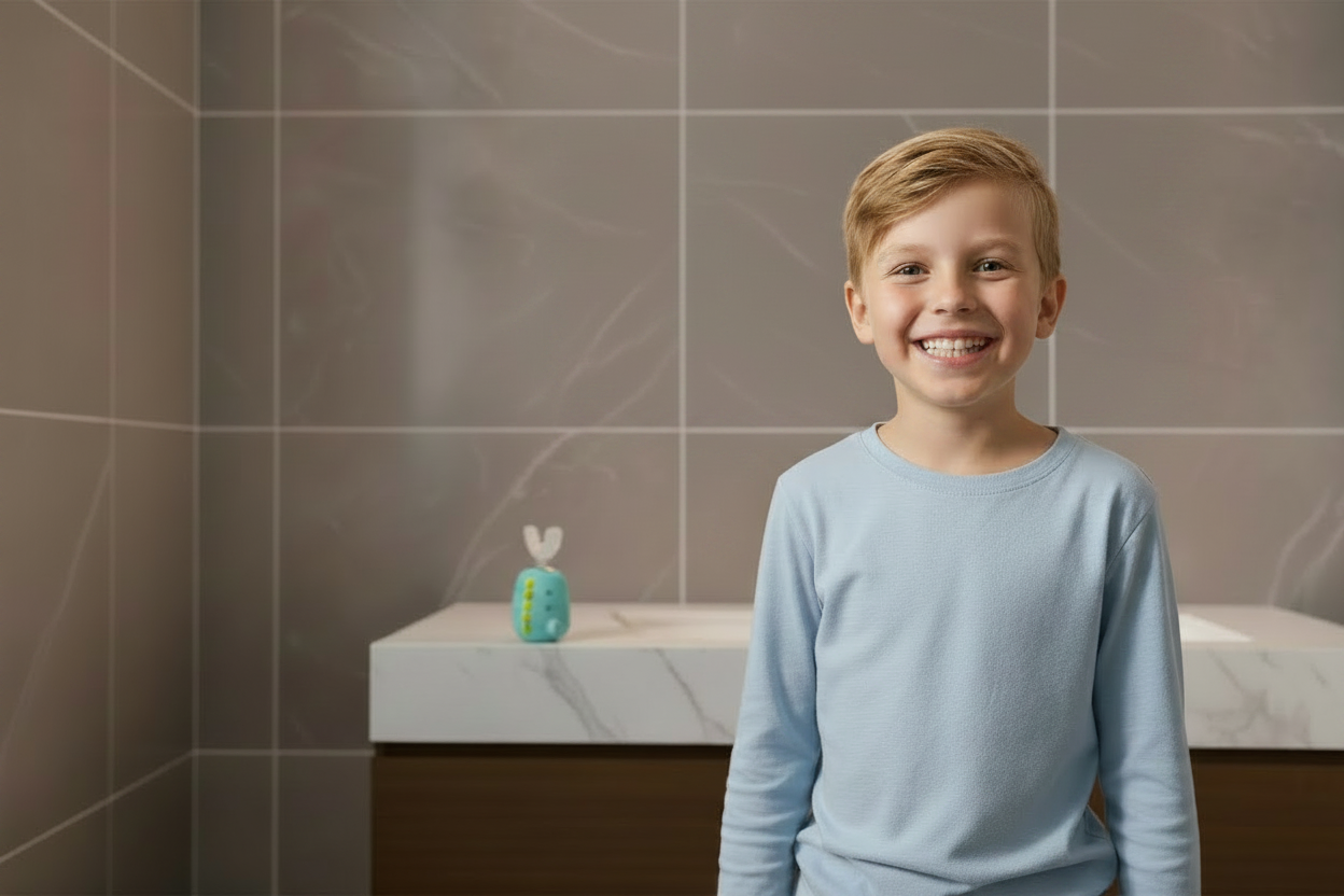 Brushly™ Banner spiegel verwijderd